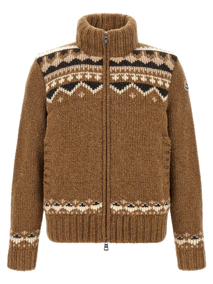 Moncler Brown Virgin Wool Cardigan