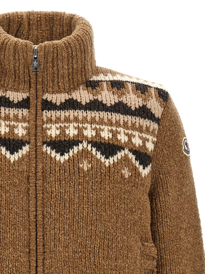 Moncler Brown Virgin Wool Cardigan