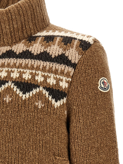 Moncler Brown Virgin Wool Cardigan