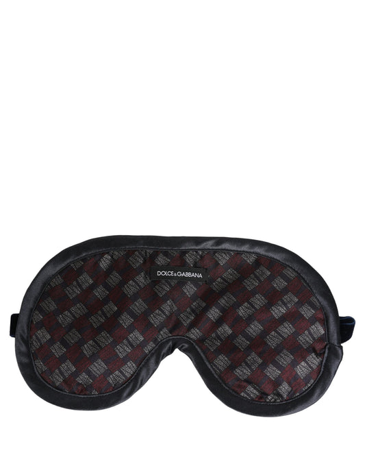 Dolce & Gabbana Cotton Blend Sleep Mask - Black Multicolour Patterned