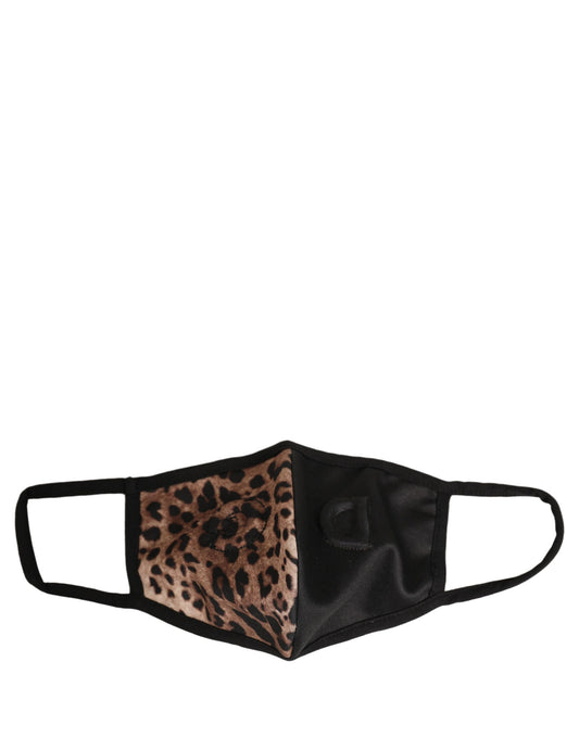 Face Mask by Dolce & Gabbana for men in calf leather nylon & viscose black, brown, leopard-print & print features a artisanal design from the Stretch Polyester Cotton Face Mask collection, showcasing artisanal detailing for a refined finish.