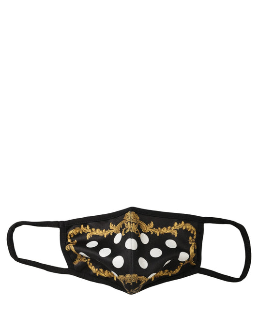 Face Mask by Dolce & Gabbana for men in calf leather nylon & viscose black, gold, white, dots & print showcases a artisanal-chic finish, embodying the sophisticated aesthetic of the Stretch Polyester Cotton Face Mask with a artisanal-chic design.