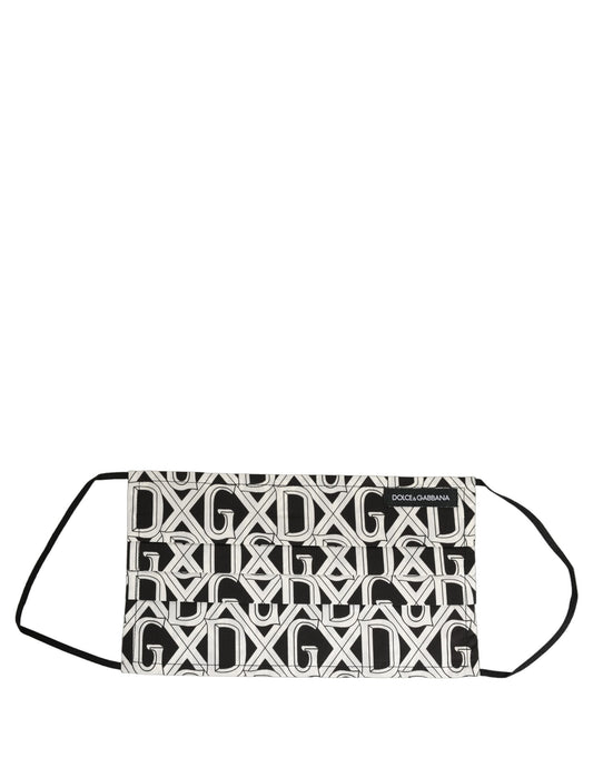 Face Mask by Dolce & Gabbana for men in calf leather nylon & viscose black, white, patterned & monogram features a refined silhouette, showcasing the refined Cotton Face Mask design for a sophisticated, high-fashion look.