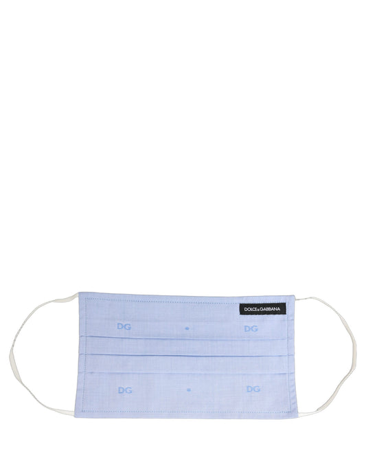 Face Mask by Dolce & Gabbana for men in calf leather nylon & viscose light-blue, monogram & print features a refined silhouette, showcasing the refined Cotton Face Mask design for a sophisticated, high-fashion look.