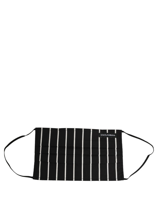Face Mask by Dolce & Gabbana for men in calf leather nylon & viscose black, white, pinstripe & signature showcases a versatile silhouette, artfully capturing the refined essence of the versatile Cotton Face Mask design for a sophisticated finish.