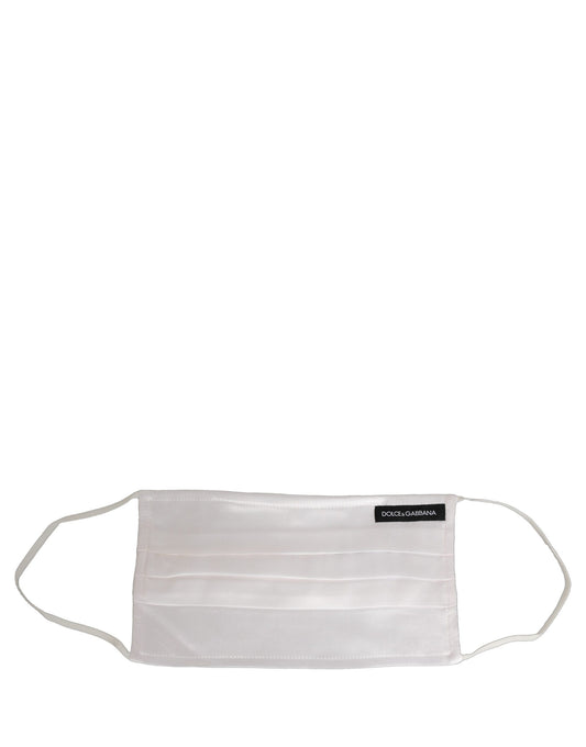 Face Mask by Dolce & Gabbana for men in calf leather nylon & viscose white features an sculptural design, meticulously detailed to showcase the signature sculptural aesthetic of the Silk Satin Face Mask collection.