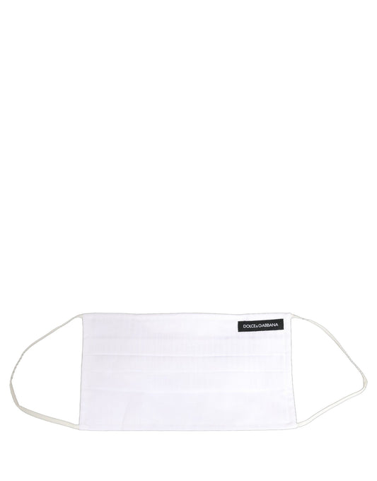 Face Mask by Dolce & Gabbana for men in calf leather nylon & viscose white showcases a artisanal-chic finish, embodying the sophisticated aesthetic of the Cotton Face Mask with a artisanal-chic design.