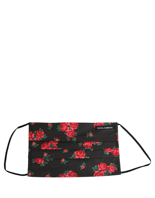 Face Mask by Dolce & Gabbana for men in calf leather nylon & viscose black, red, rose, floral & print showcases a svelte silhouette, artfully capturing the essence of the svelte Cotton Face Mask design for a sophisticated look.