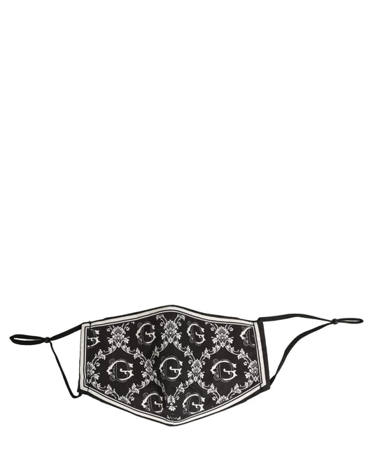 Face Mask by Dolce & Gabbana for men in calf leather nylon & viscose black, white, patterned, monogram & print features a artisanal design from the Cotton Polyester Face Mask collection, showcasing artisanal detailing for a refined finish.