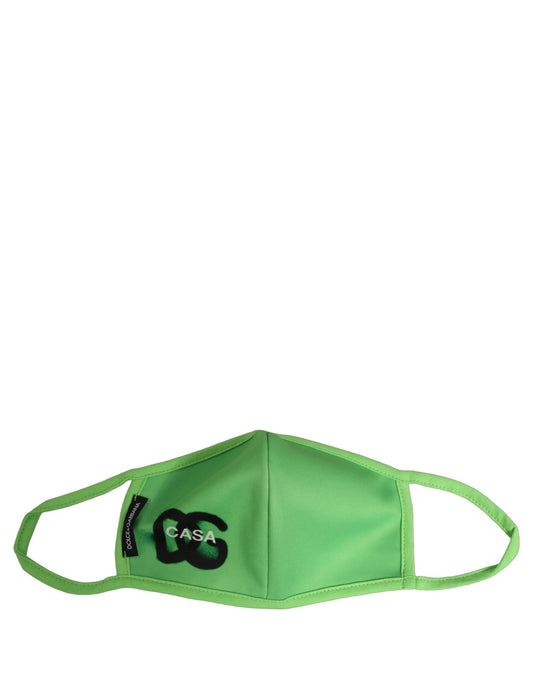 Face Mask by Dolce & Gabbana for men in nylon suede leather black & green features a artisanal design from the Silk & Polyester Face Mask collection, showcasing artisanal detailing for a refined finish.
