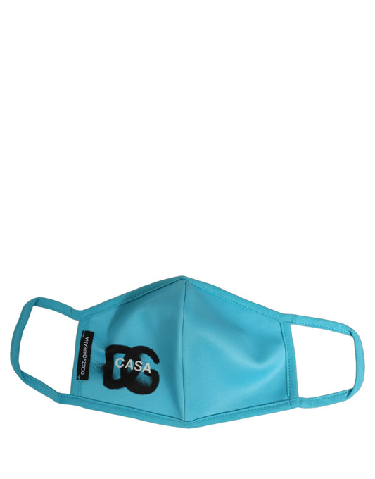 Face Mask by Dolce & Gabbana for men in calf leather nylon & viscose black & light-blue showcases a svelte silhouette, artfully capturing the essence of the svelte Silk & Polyester Face Mask design for a sophisticated look.