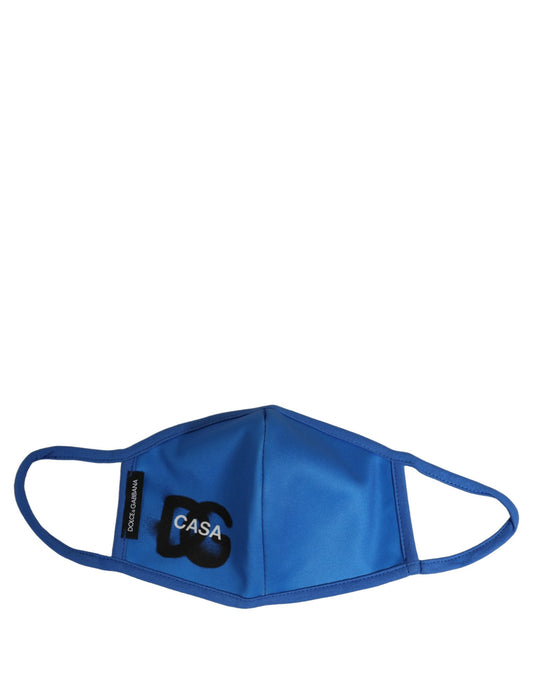 Face Mask by Dolce & Gabbana for men in calf leather nylon & viscose black & blue features a artisanal design from the Silk & Polyester Face Mask collection, showcasing artisanal detailing for a refined finish.