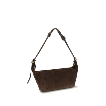 Micro Shoulder Bag by Chloé for women in bos taurus suede calf leather brown, gold & signature features a effortless chic silhouette with a secure zipper & buckle, ample external-pockets, and versatile shoulder-strap & adjustable-strap for a effortless chic finish.