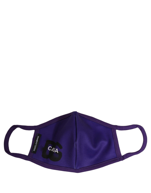 Face Mask by Dolce & Gabbana for men in calf leather nylon & viscose black & purple features a artisanal design from the Silk & Polyester Face Mask collection, showcasing artisanal detailing for a refined finish.