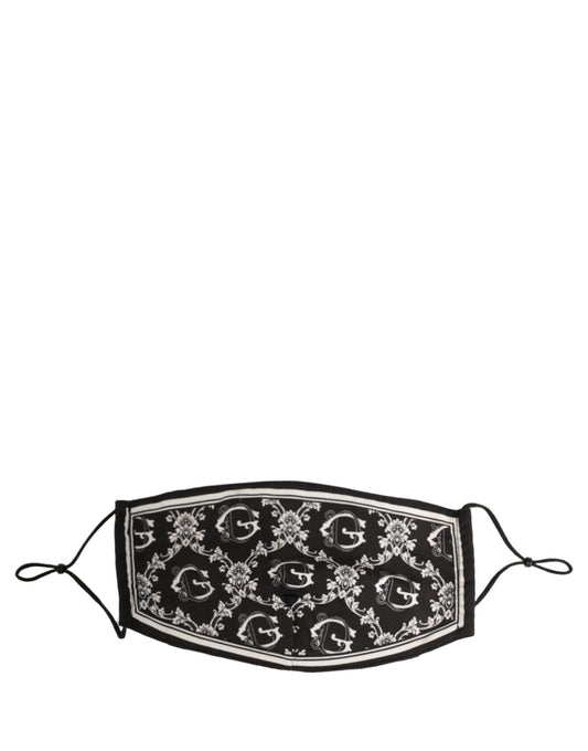 Face Mask by Dolce & Gabbana for men in calf leather nylon & viscose black, white, patterned, monogram & print features a artisanal design from the Cotton Polyester Face Mask collection, showcasing artisanal detailing for a refined finish.