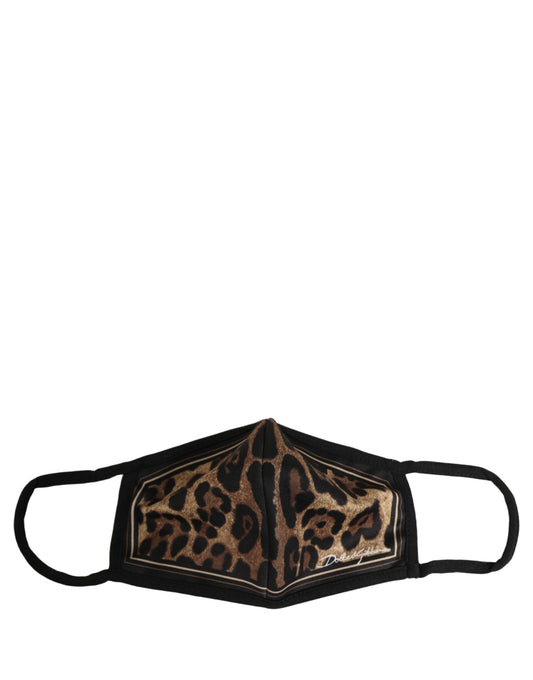 Face Mask by Dolce & Gabbana for men in calf leather nylon & viscose black, brown, leopard-print & print features a artisanal design from the Stretch Polyester Cotton Face Mask collection, showcasing artisanal detailing for a refined finish.