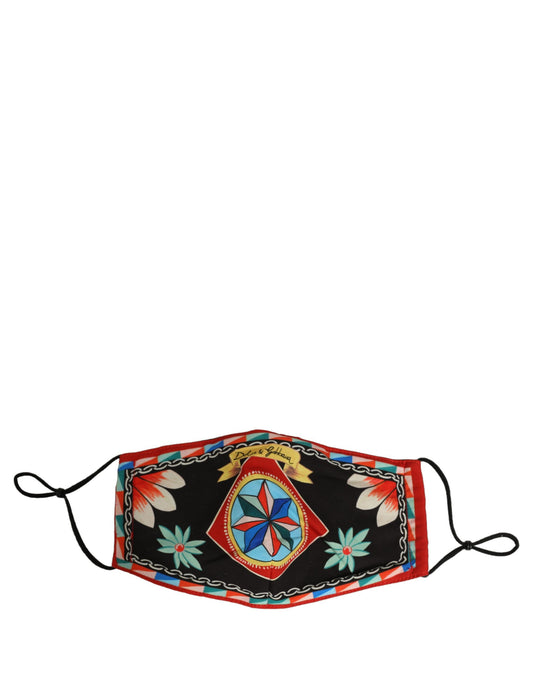 Face Mask by Dolce & Gabbana for men in calf leather nylon & viscose black, patterned & print features a refined silhouette, showcasing the refined Cotton Polyester Face Mask design for a sophisticated, high-fashion look.