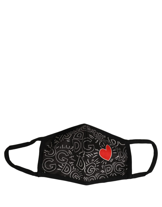 Face Mask by Dolce & Gabbana for men in calf leather nylon & viscose black, red, white, patterned & monogram features a artisanal design from the Heart Stretch Polyester Cotton Face Mask collection, showcasing artisanal detailing for a refined finish.