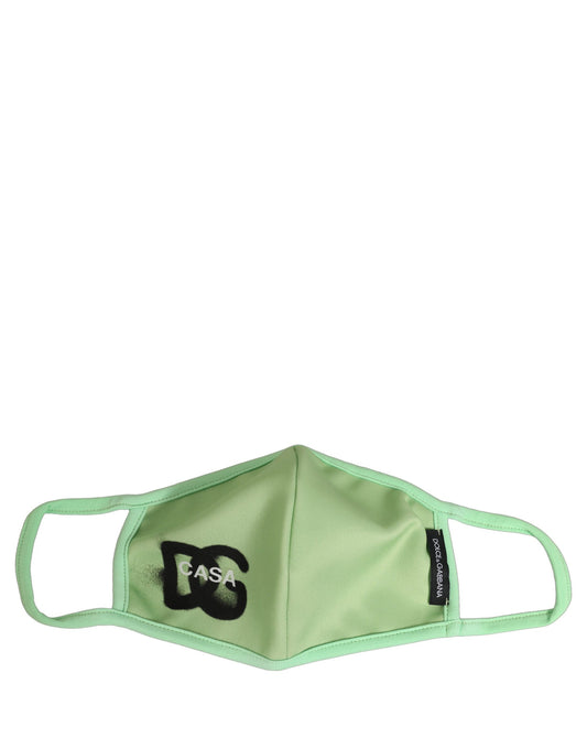 Face Mask by Dolce & Gabbana for men in calf leather nylon & viscose black & green showcases a svelte silhouette, artfully capturing the essence of the svelte Silk & Polyester Face Mask design for a sophisticated look.
