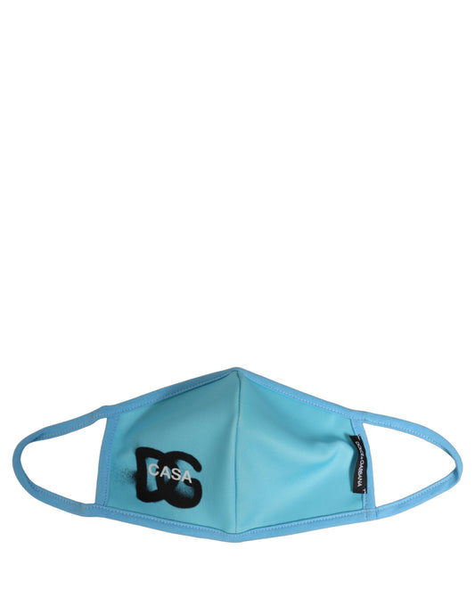 Face Mask by Dolce & Gabbana for men in calf leather nylon & viscose black & light-blue showcases a versatile silhouette, artfully capturing the refined essence of the versatile Silk & Polyester Face Mask design for a sophisticated finish.