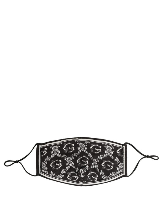 Face Mask by Dolce & Gabbana for men in calf leather nylon & viscose black, white, patterned, monogram & print features an sculptural design, meticulously detailed to showcase the signature sculptural aesthetic of the Cotton Polyester Face Mask collection.