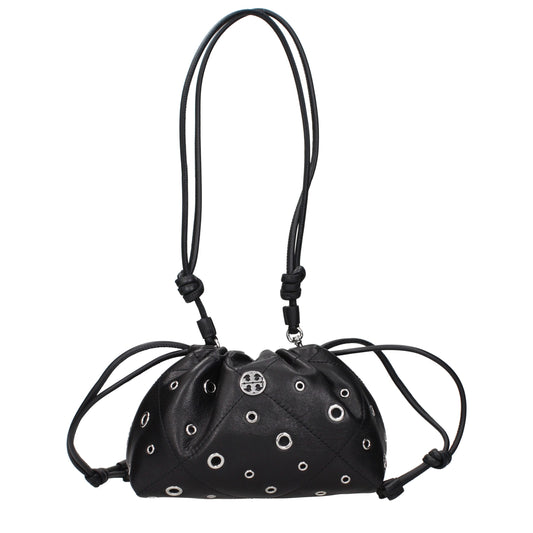 Shoulder Bag by Tory Burch for women in leather black features an effortlessly chic silhouette with a secure , ample , and versatile shoulder-strap & handle for effortlessly chic everyday luxury.