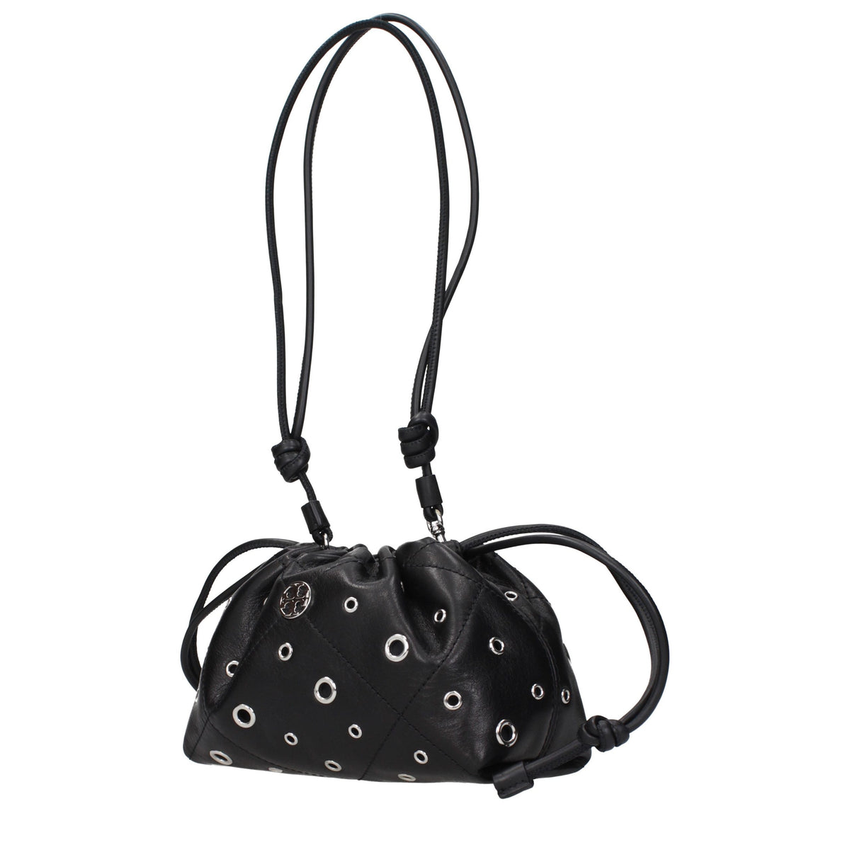Shoulder Bag by Tory Burch for women in leather black presents a versatile silhouette, showcasing a secure and versatile with versatile shoulder-strap & handle for a sophisticated look.