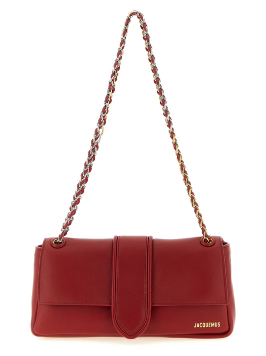 Shoulder Flap Bag by Jacquemus for women in lamb leather gold, red & silver features a effortless sophistication silhouette, secured by a flap & magnetic with ample and versatile shoulder-strap for a effortless sophistication finish.