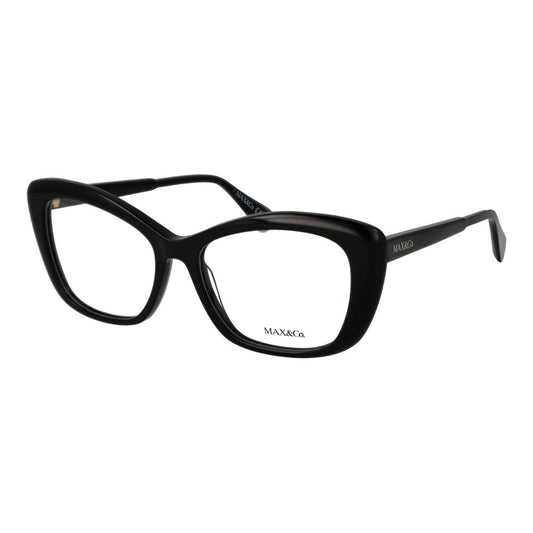 Eyeglasses Frames by Max & Co for women in plastic black features an refined silhouette, showcasing the refined black coloured frame and sophisticated full-frame frame design.