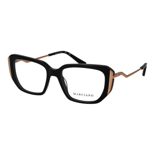 Eyeglasses Frames by Marciano by Guess for women in plastic and black showcases a refined silhouette, detailed with a black coloured frame finish and a sophisticated full-frame frame design.