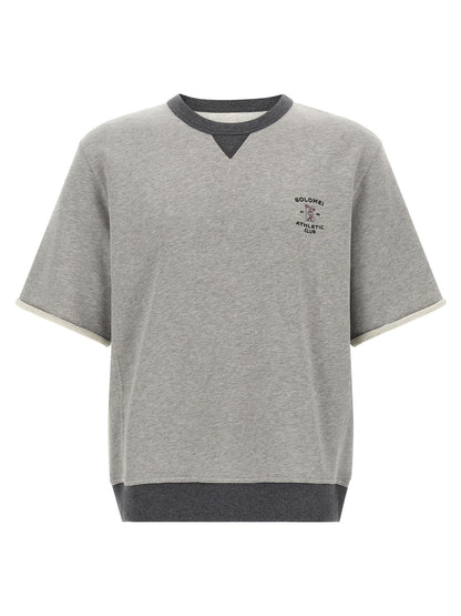 Sweatshirt by Brunello Cucinelli for men in cotton gray features an magnificent silhouette, showcasing a sophisticated crew neckline and short-sleeve detail for a truly magnificent finish.