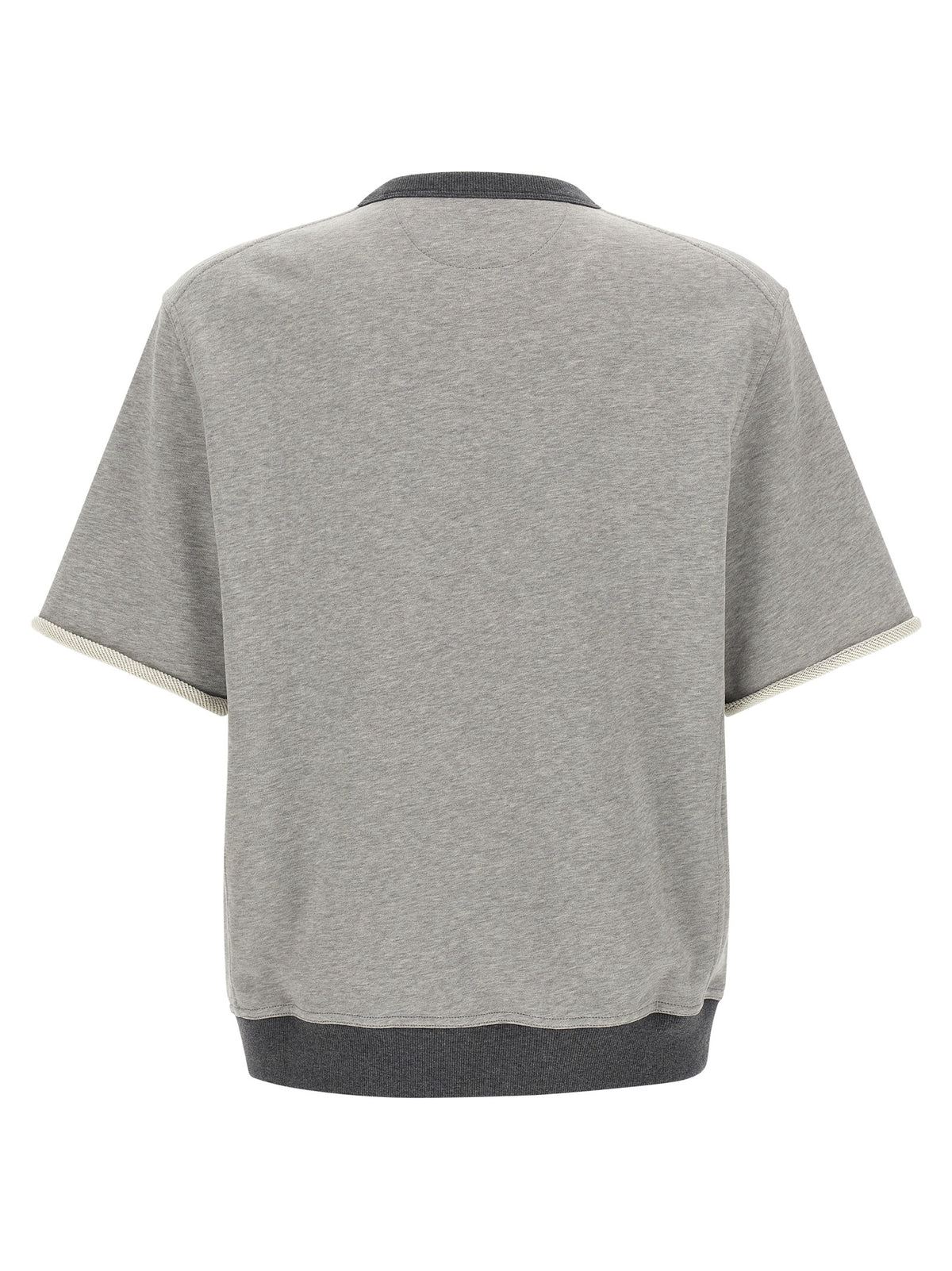 Sweatshirt by Brunello Cucinelli for men in cotton gray features an enviable silhouette, showcasing a premium and refined crew neckline for a truly enviable finish.