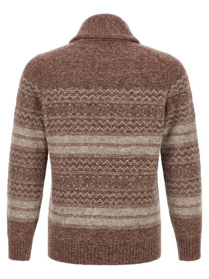 Brunello Cucinelli Brown Alpaca Leather Cardigan
