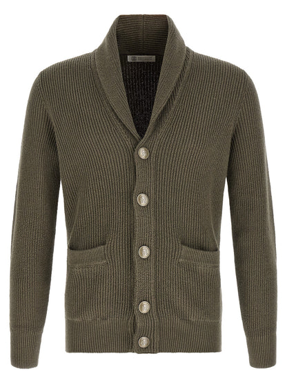 Brunello Cucinelli Bicolor Cotton Cardigan