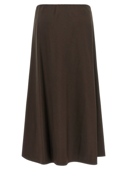 Brunello Cucinelli Brown Virgin Wool Midi Skirt