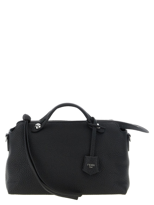 Medium Handbag by Fendi for women in calfskin suede leather & palladium black, natural & palladium features a contemporary silhouette, showcasing a secure zipper, ample , and contemporary shoulder-strap, handle, adjustable-strap & detachable-strap for a sophisticated look.