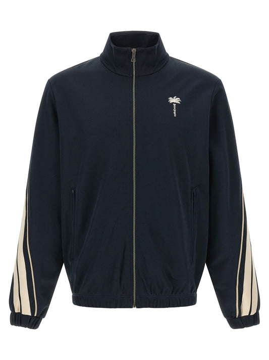 Sweatshirt by Palm Angels for men in polyester cream & navy features an provocated silhouette, detailed with a provocated and a refined for a sophisticated aesthetic.