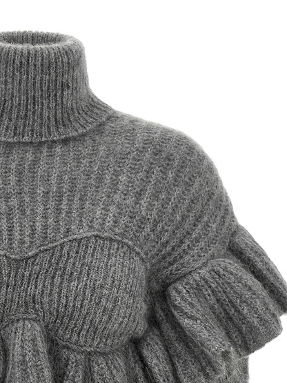 Elisabetta Franchi Gray Mohair Cardigan