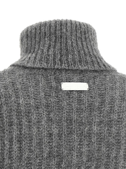 Elisabetta Franchi Gray Mohair Cardigan