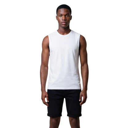 Tank Top by Calvin Klein Jeans for men in cotton white & signature presents a uncompromising silhouette, artfully detailed with a uncompromising and sleeveless for a sophisticated, uncompromising finish.