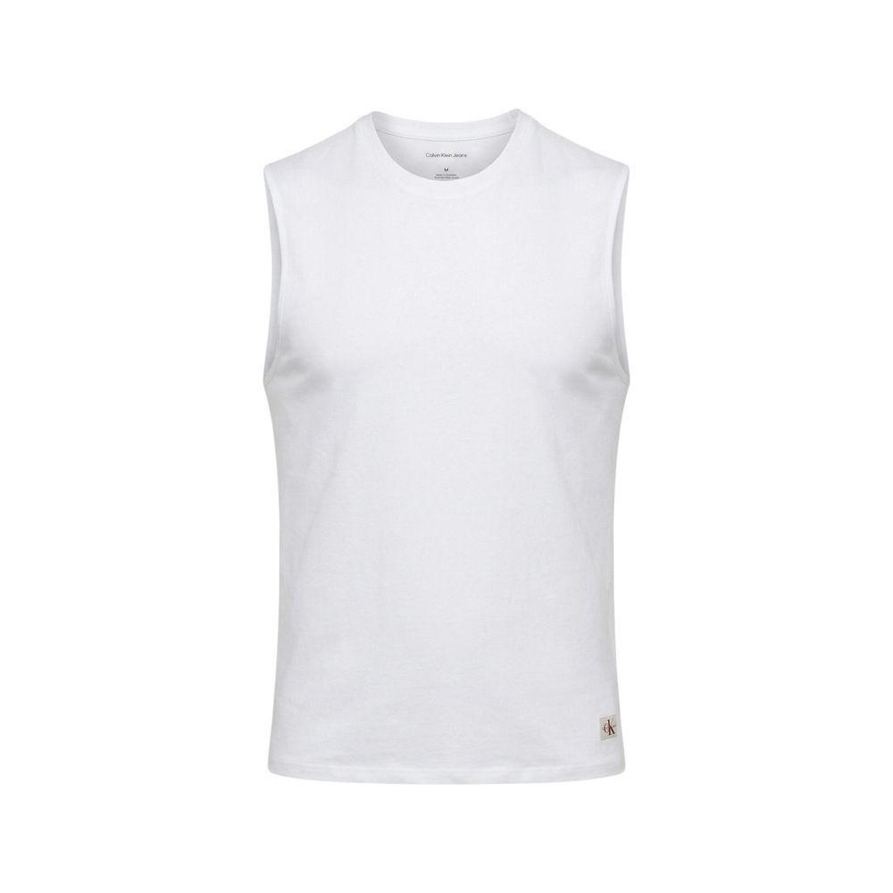 Tank Top by Calvin Klein Jeans for men in cotton white & signature showcases a sublime silhouette, with and details for a sublime finish.