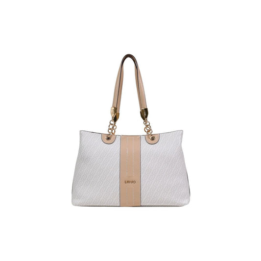 Large Tote Handbag by Liu Jo for women in polyethylene polyurethane faux leather gold & white presents a ornamental silhouette, showcasing a secure , ample , and versatile handle for a ornamental finish.