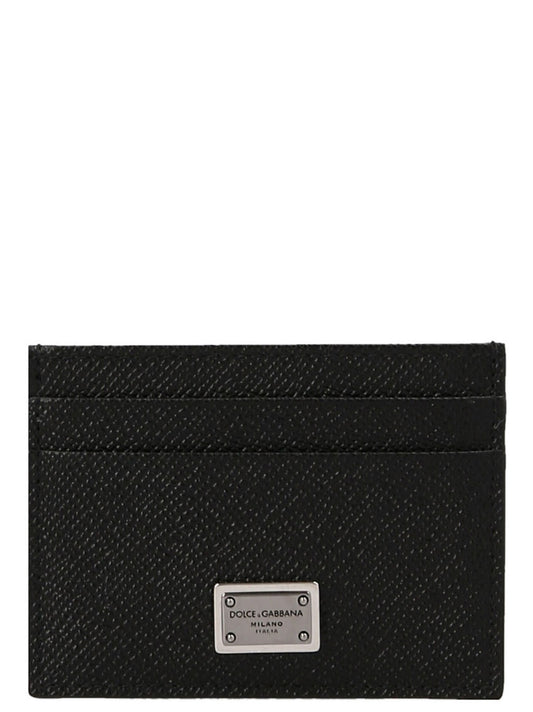 Cardholder Card Case by Dolce & Gabbana for men in dauphine calfskin leather black features an meticulous design, elegantly showcasing the refined Dauphine Calfskin Leather Cardholder Card Case aesthetic while integrating sophisticated card-organization.