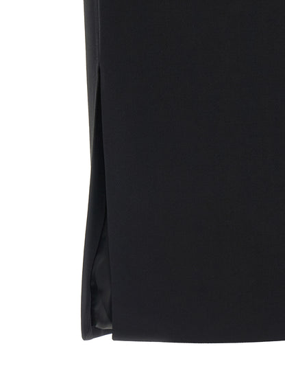 Fendi Black Wool Midi Skirt