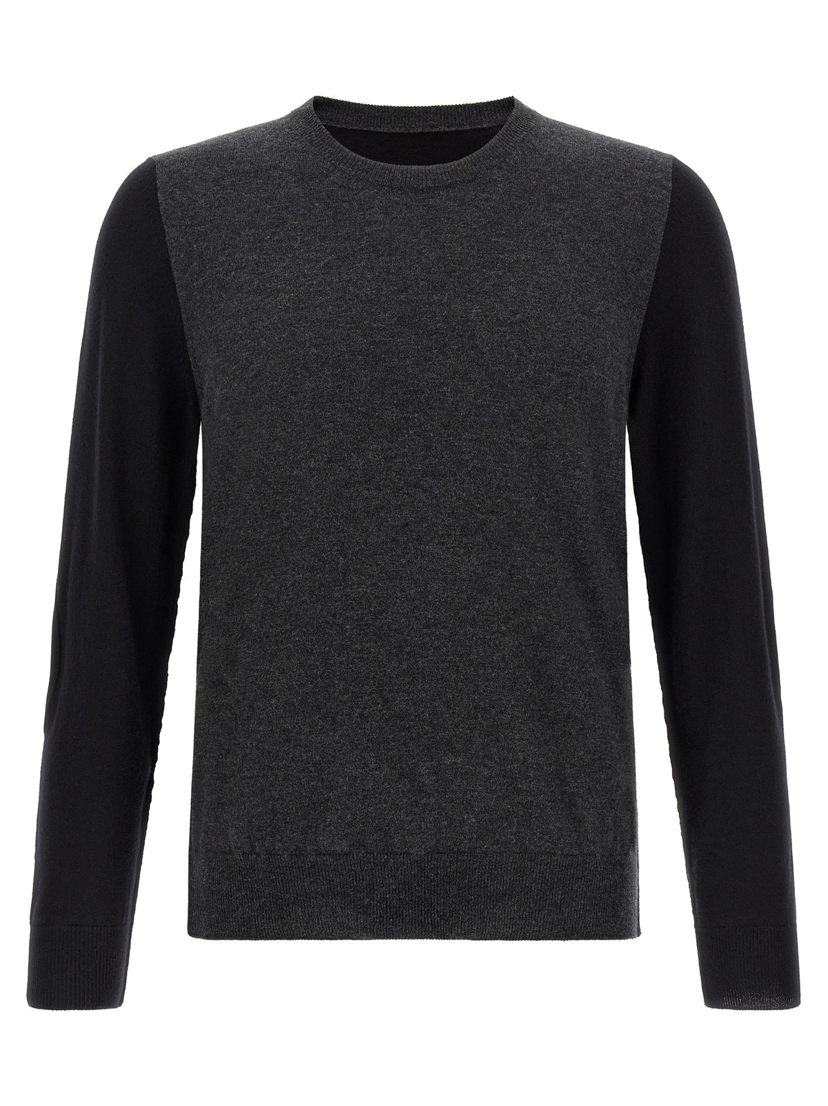 Cardigan by Maison Margiela for men in virgin wool black, gray, white & signature showcases a luxurious silhouette, meticulously detailed with a sophisticated and for a refined finish.