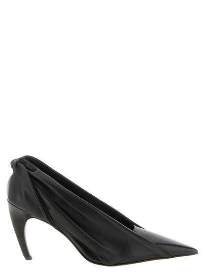 Khaite Black Calfskin High Heel Pumps