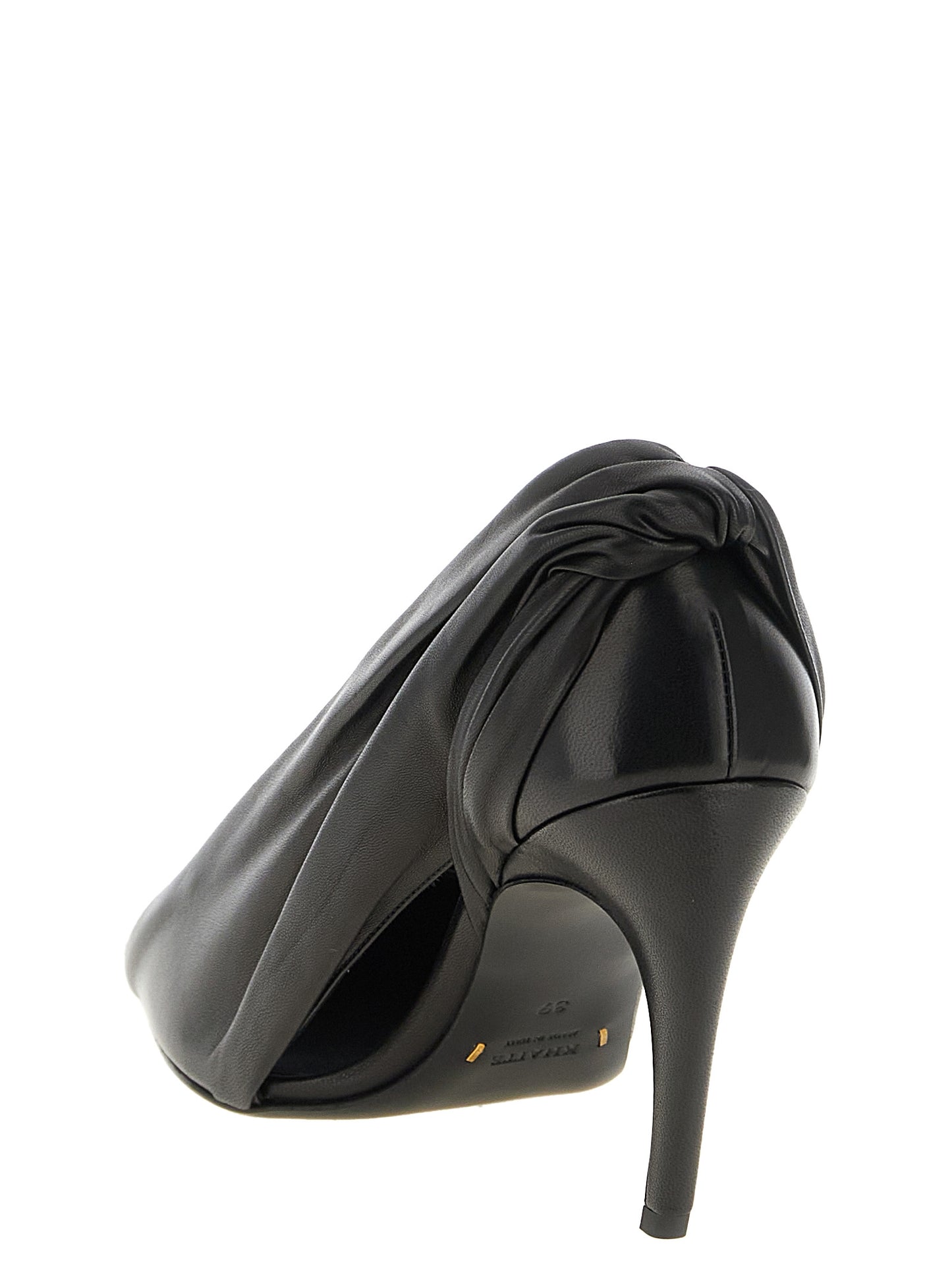 Khaite Black Calfskin High Heel Pumps