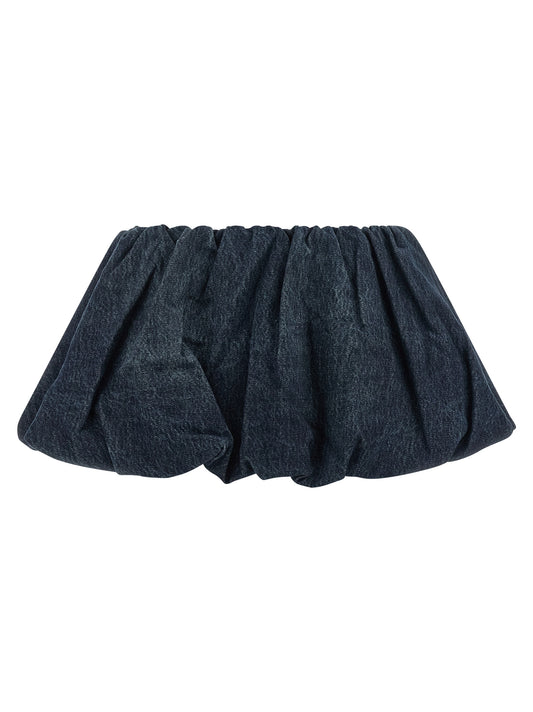 Skirt by Diesel for women in denim cotton blue features a contoured silhouette from the Women's Denim Cotton Mini Long Skirt collection, characterized by its contoured mini long for a contoured finish.