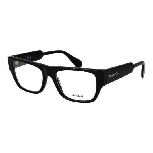 Eyeglasses Frames by Max & Co for women in plastic black features an refined silhouette, showcasing a sophisticated black coloured frame and refined full-frame frame design for a refined look.