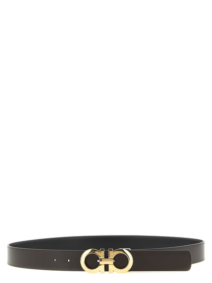 Belt by Ferragamo for men in calfskin leather black, brown, multicolor & signature features an distinguished design, perfectly showcasing the sophisticated craftsmanship of this distinguished Gancini Calfskin Leather Belt.